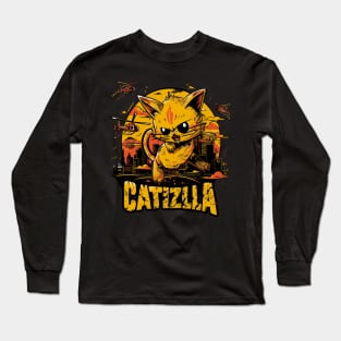 Catzilla Cat Roaring Kitty Charm Attack Long Sleeve T-Shirt